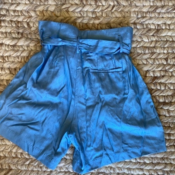 FRNCH PARIS Blue Paper Bag Tie Shorts XS - Picture 4 of 4